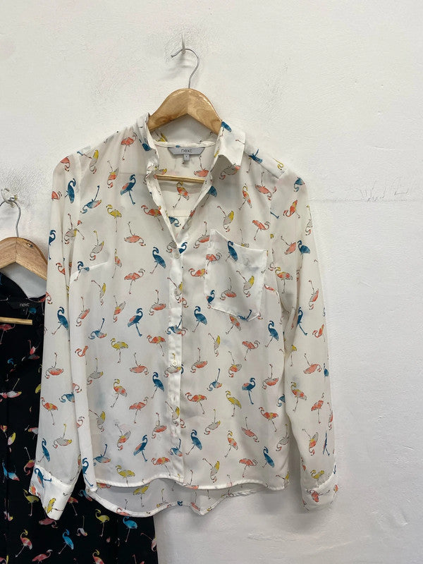 Lovely duo of flamingo lightweight next blouses 🦩UK 8 SW001