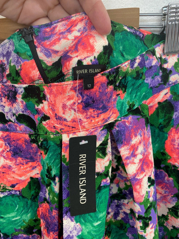 River Island Fabulous Bright Floral Mini Skirt UK 12 NN001