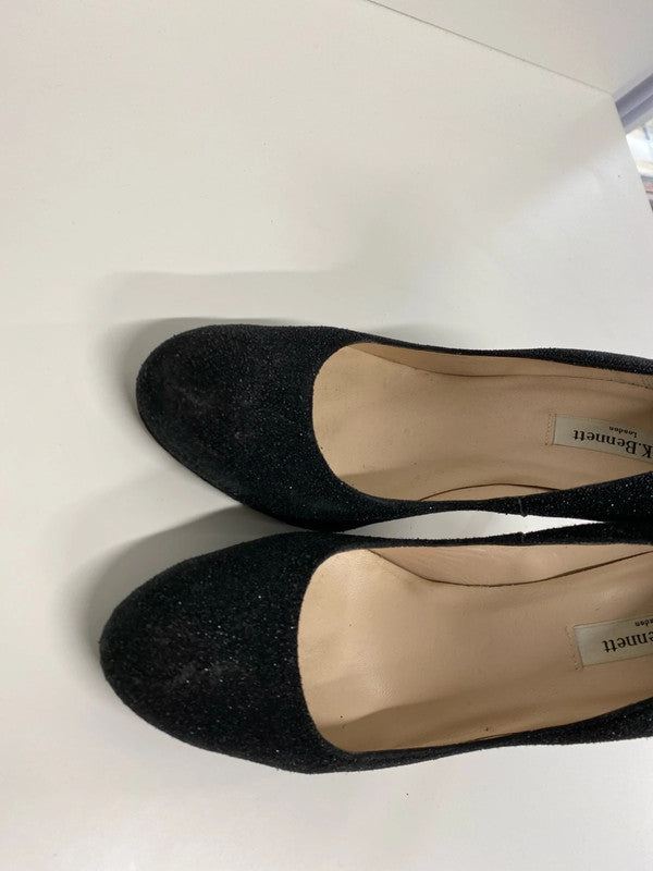 Fabulous LK Bennett London sparkly black leather glitter UK6 KM004