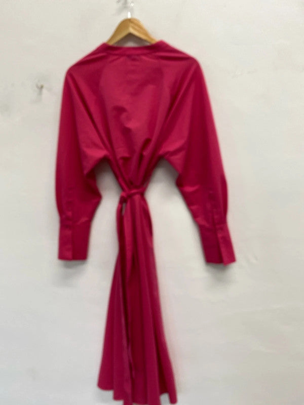 Amazing Cos Cerise Pink oversized loose fit midi shirt dress UkS KD001