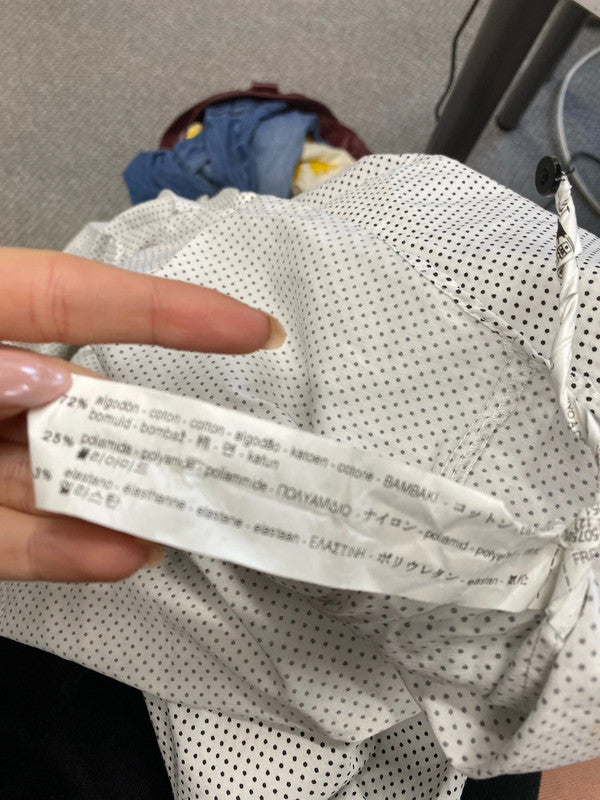 Stunning zara white black spotted shirt UK M JB001