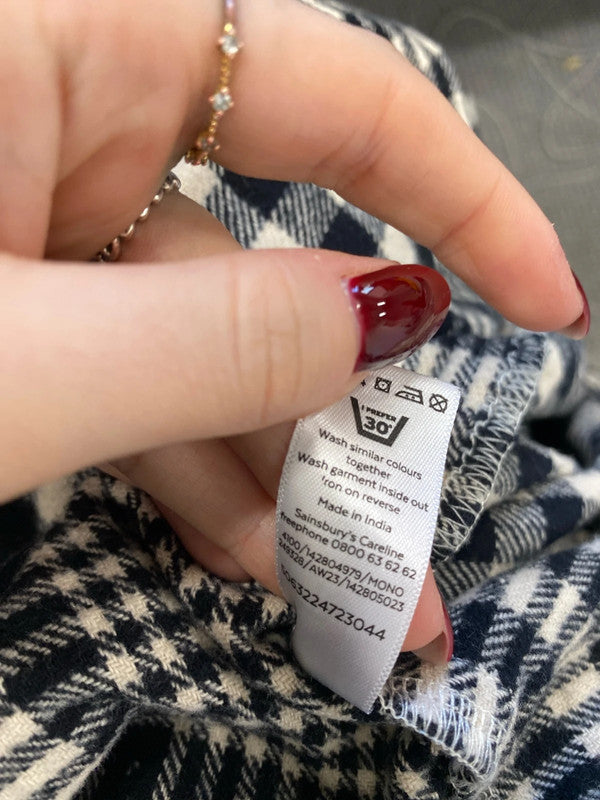 Lovely Tu black white checkered shirt UK 14 LN001