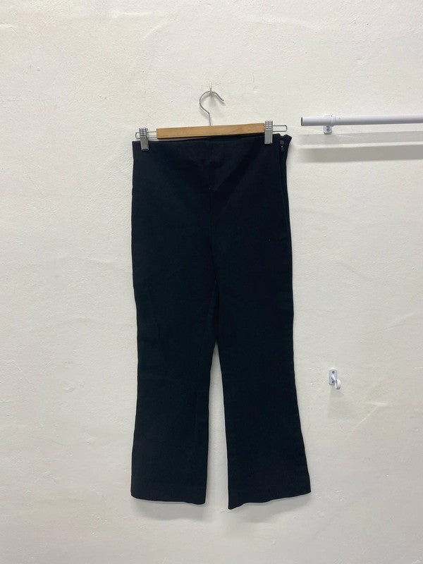 Fabulous Zara cropped bootleg black trousers UkM JB001