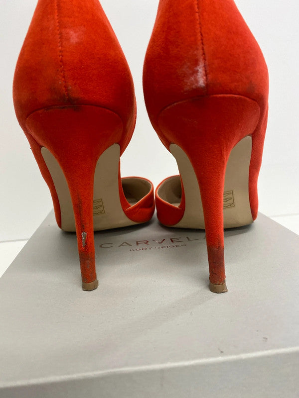 Fabulous Carvela Kurt Geiger rich coral orange high stilletos UK6 NN001