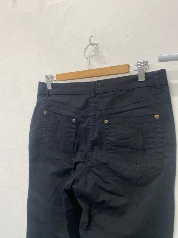 Fabulous cropped black trousers by Cheer Germany Uk12 LW005