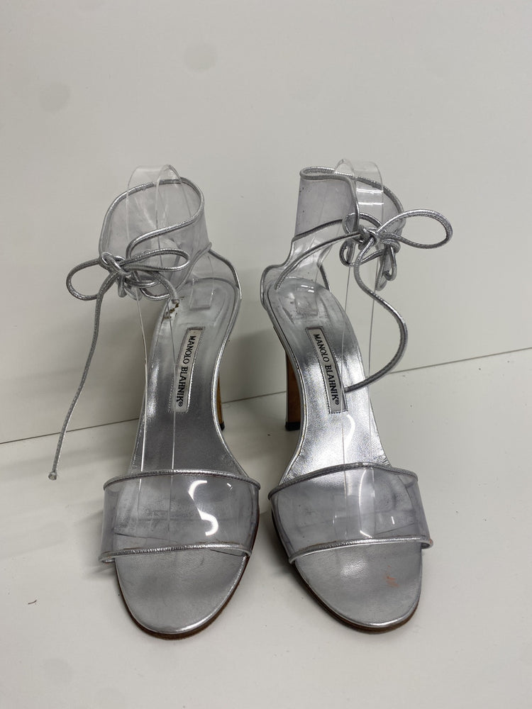 Lovely Manolo Blahnik C Lucita Plastic Transparent Heels UK 7 JP001