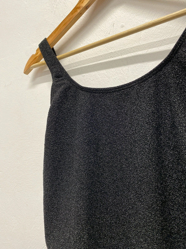 Fabulous South Beach shimmery metallic swimsuit Uk14 high waist KS002