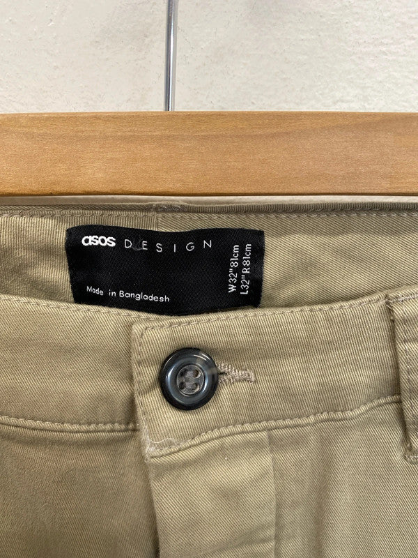 Duo of ASOS trousers 32r grey beige LL003