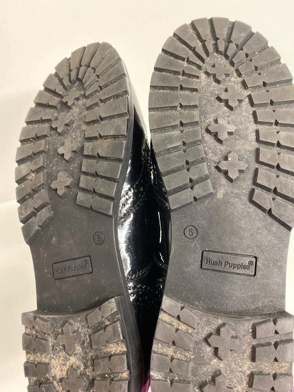 Fabulous Hush Puppies leather Uk5 shiny school JS004