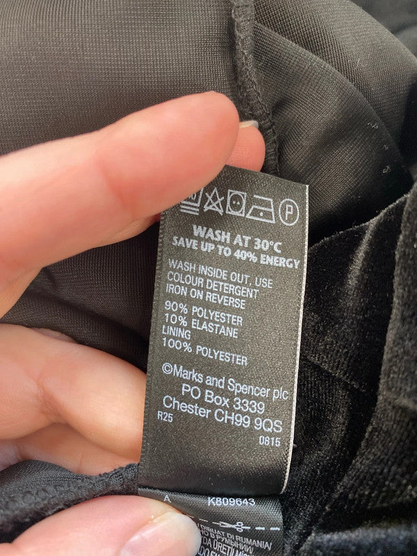 Per Una Elegant Black Velvet Jumpsuit UK 10 MB001