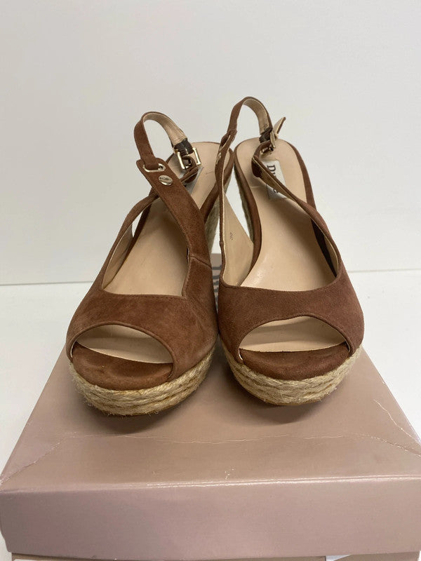 Fabulous Dune Tan espadrille wedge UK6 occasion parties NN001