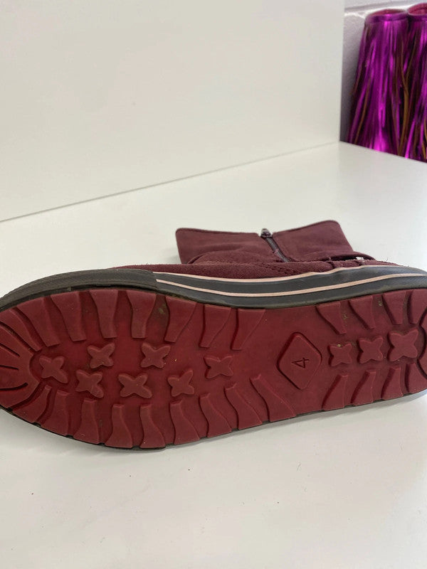 Fabulous burgundy Next embellished biker boots Uk4 GK002