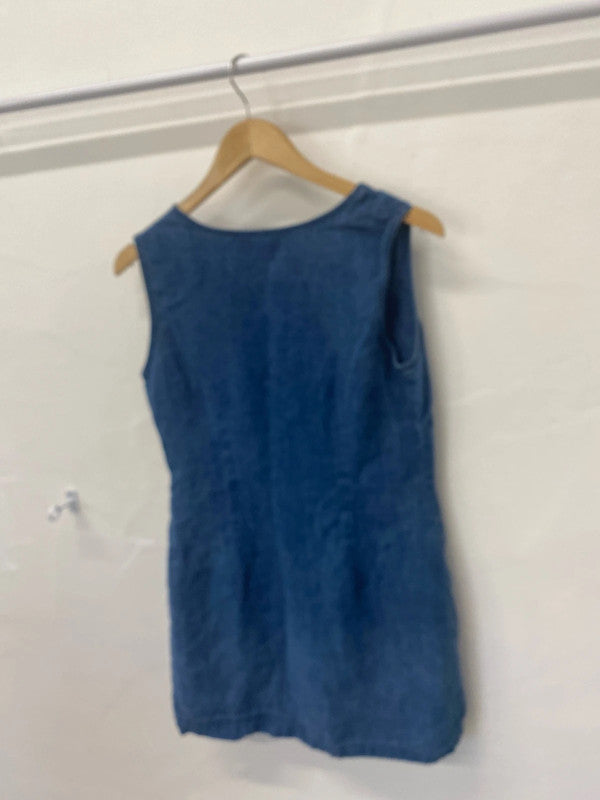 Fabulous Monsoon light denim tunic dress cute button details Uk12 MM005