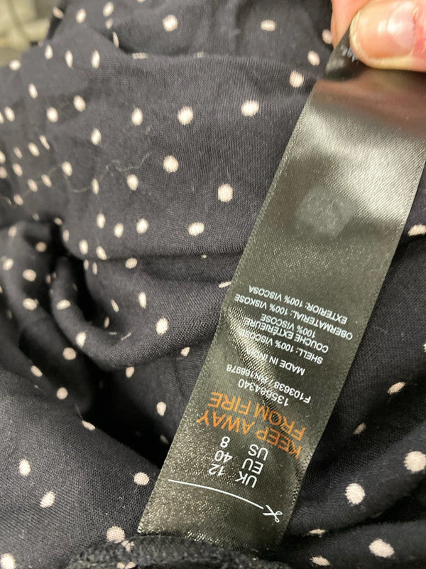 Fabulous Miss Selfridge Black spotted midi skirt Y2K Uk12 LP003