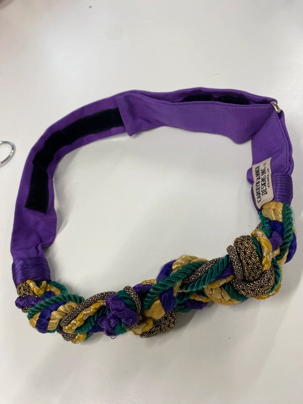 Vintage Carolyn Tanner Purple Green Gold Plait Belt Length 39 Inches TC002