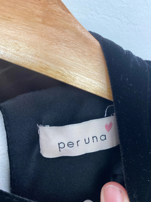 Per Una Elegant Black Velvet Jumpsuit UK 10 MB001