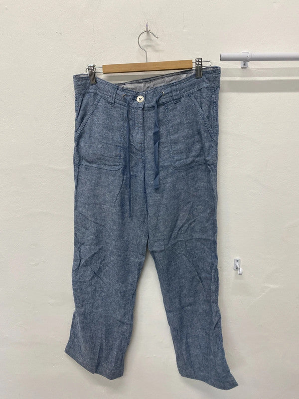 Fab TU crop linen blend wide leg trousers Uk8 denim MM005