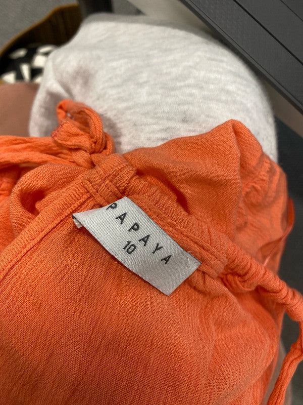 Stunning papaya coral cami top UK 10 HA001