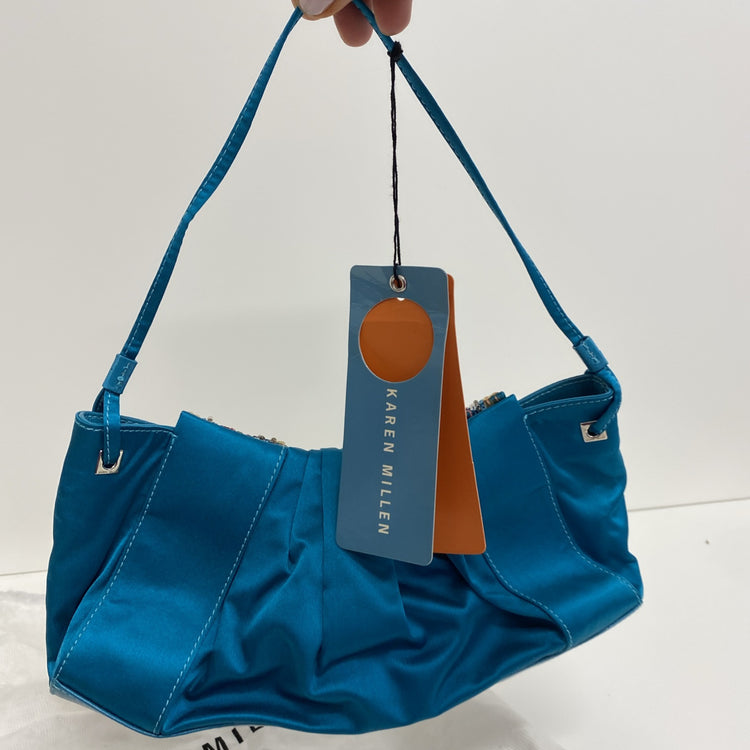 Karen Millen Fabulous evening Bag Turquoise Embroidered Events new LW005