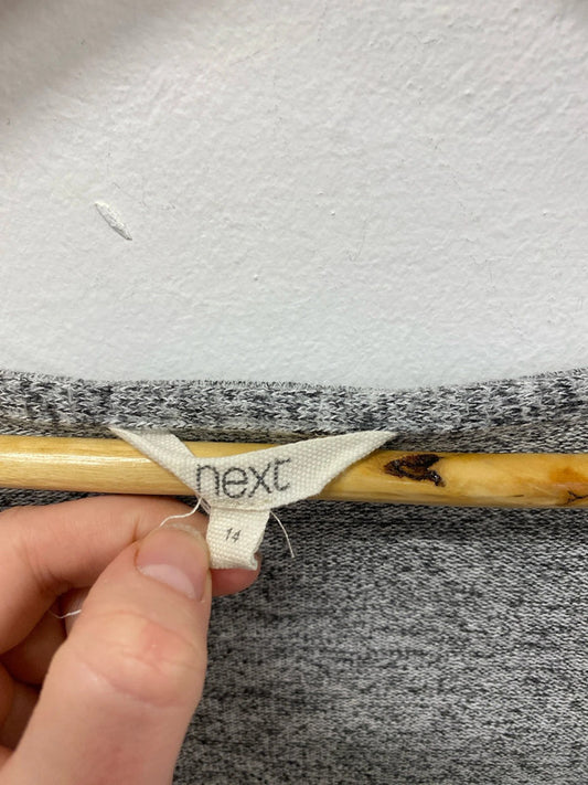 Next Fab Grey Marl Lace Detail Ruched Lounge Top UK 14 KS003