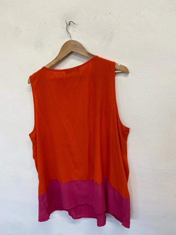 Lovely JD Williams orange red tunic floaty lightweight UK 26 NC001