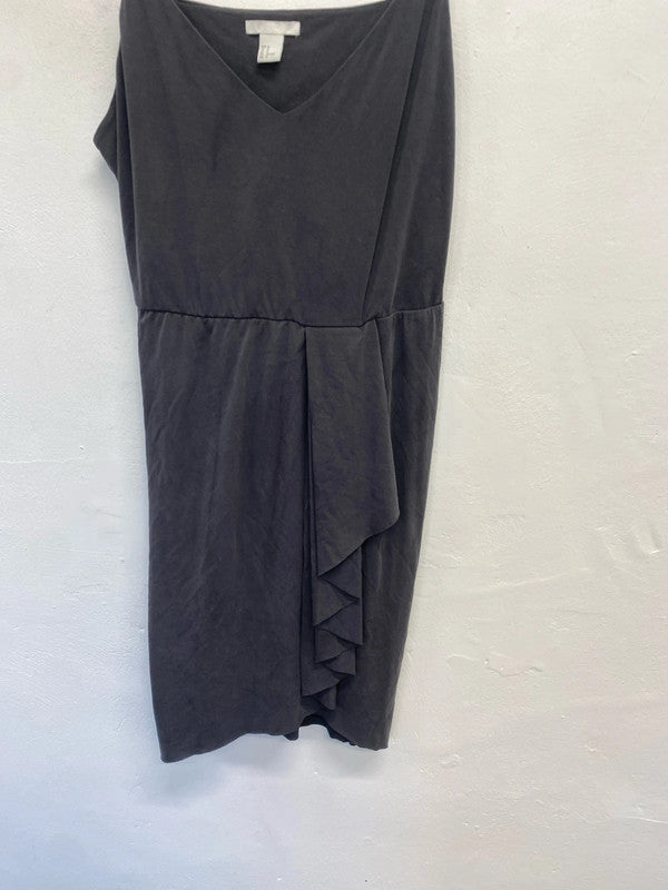 Lovely h&m grey frill Strappy summers dress UK M JM005