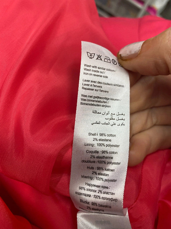 Fabulous Coral Pink powerhouse blazer Uk12 new Look MA003