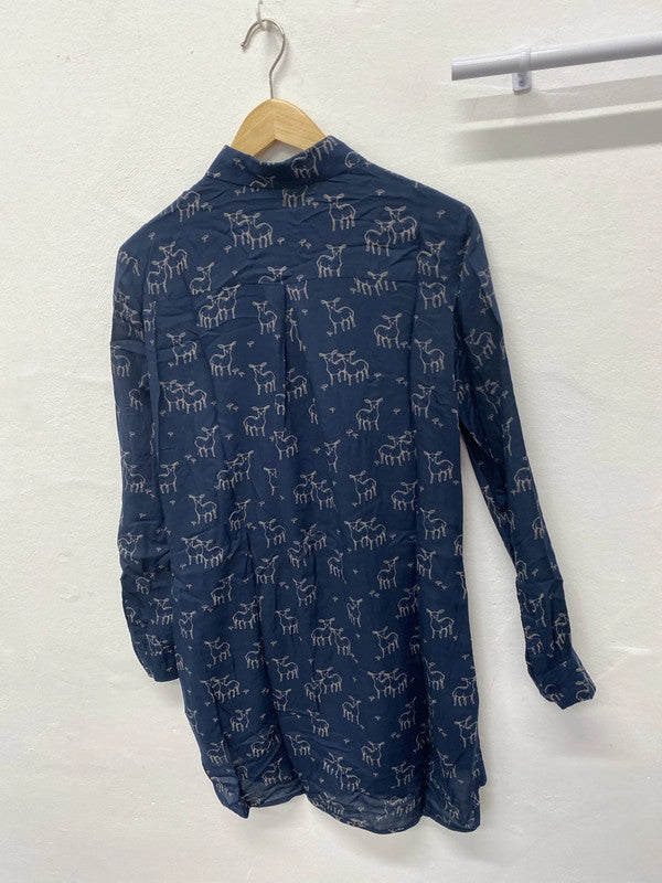 Fabulous Great Plains sheep tunic top semi sheer Uk XS 6-8 AG006