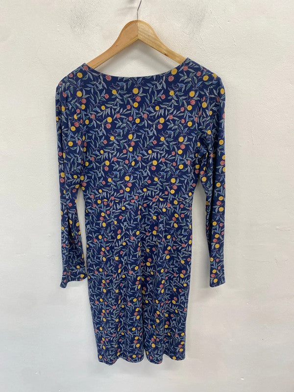 Lovely Seasalt Cornwall blue floral midi dress UK 12 MM005