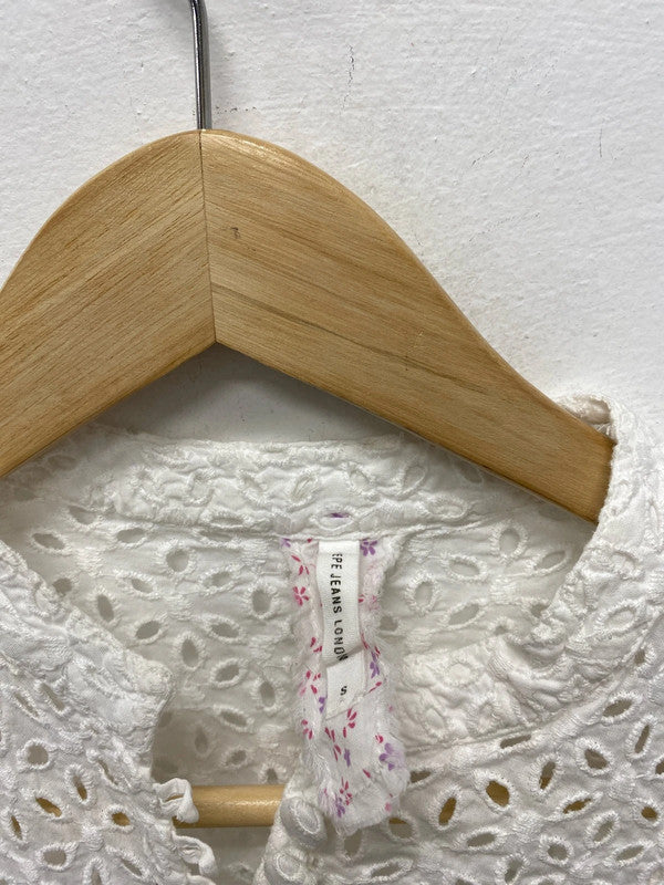 Stunning Y2K vintage Pepe Jeans broderie summer dress UK6-8 SN002