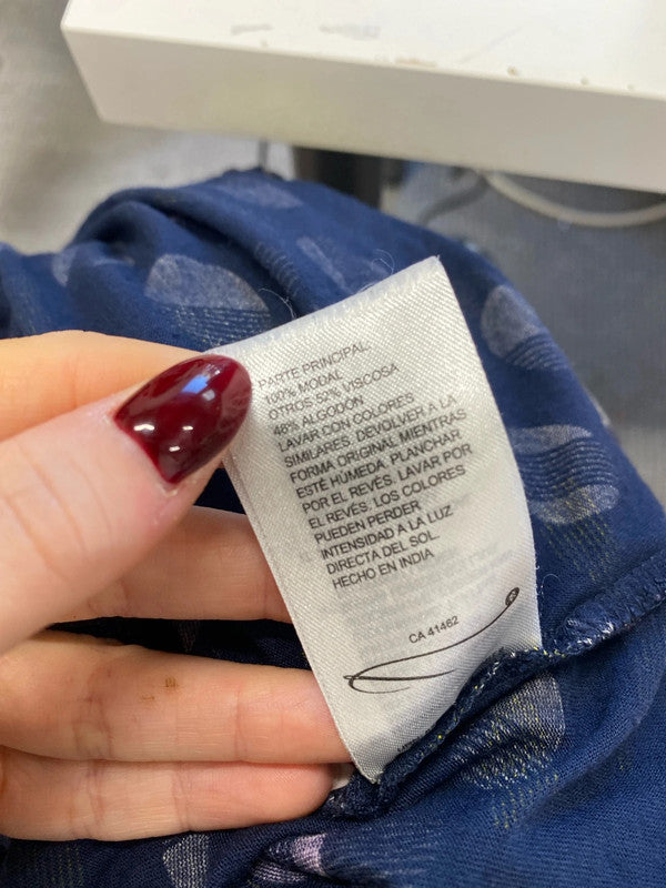 Gorgeous white stuff navy spotted lightweight blouse top UK 12 GK002