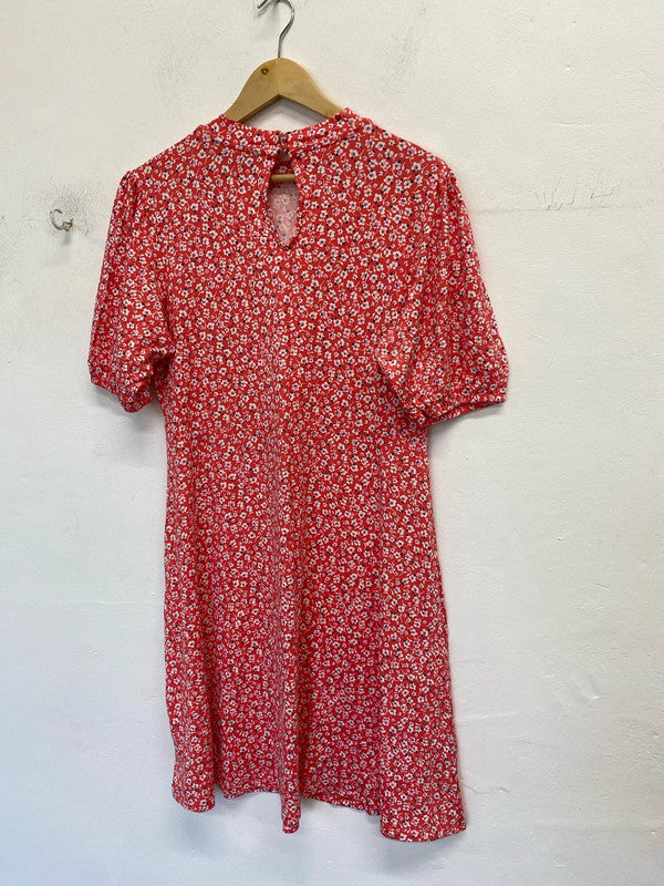 Fabulous Coral pink Reds jersey orients vibes dress M&S Uk16 GW001