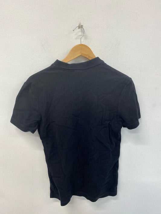 H&M Chic Black Zipped Polo Shirt Size S LD001