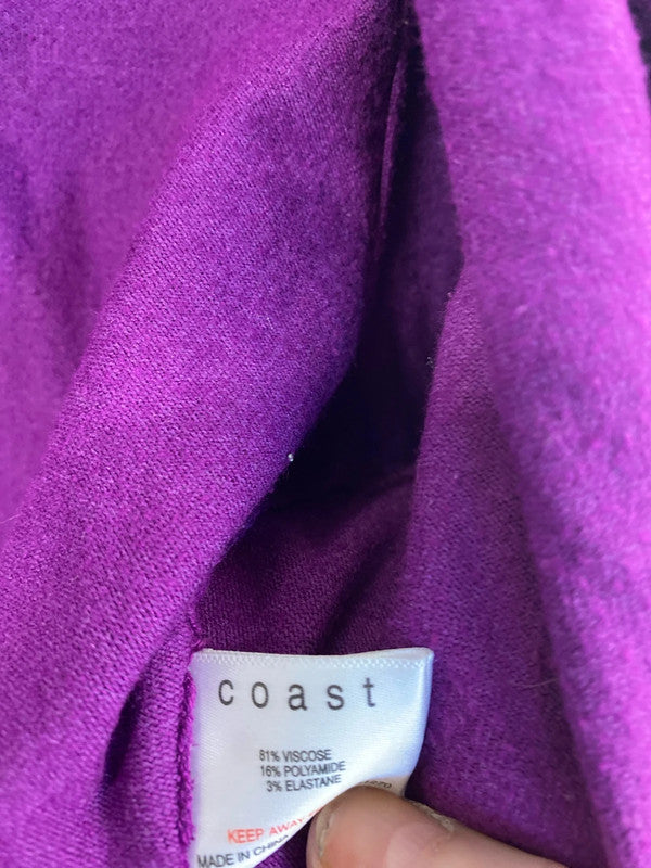 Fabulous duo of Bolero cardigans Coast UkL purple / black #8 KM005