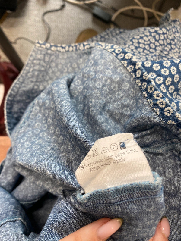 Lovely Betty Barclay blue denim daisy print shirt UK 14 MM005