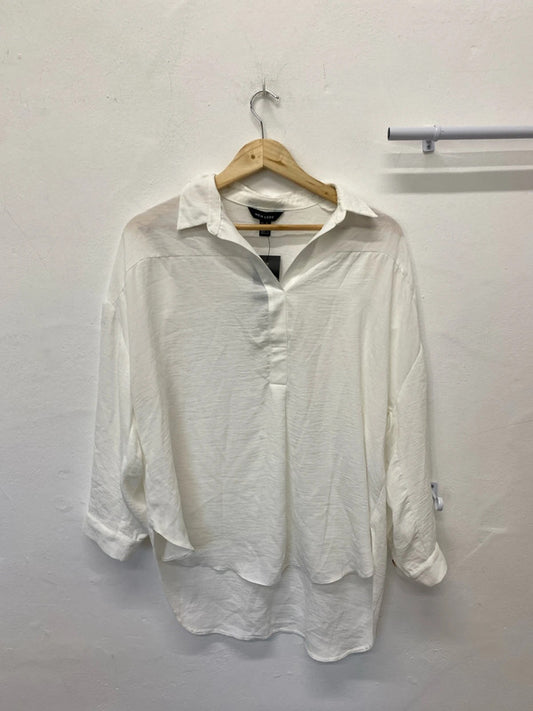 Fabulous New Look white oversized smock shirt arty boho Uk10 LC