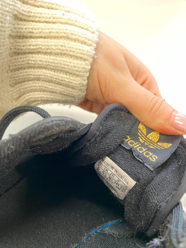 Lovely Adidas Contiental 80 Black Gold Marble Trainers UK 5.5 NC001