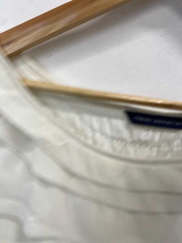 Lovely French connection cream tiered midi dress UK M/L AE001