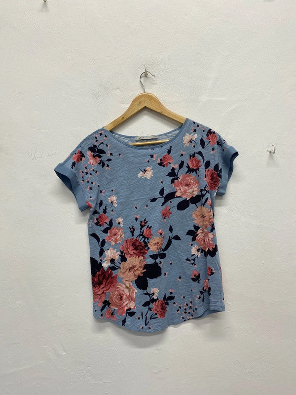 Fabulous Oasis Floral marl T shirt UkS baby blue JA002
