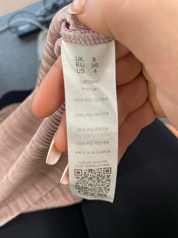 Stylish ASOS lilac accordion top Uk 8 HA001