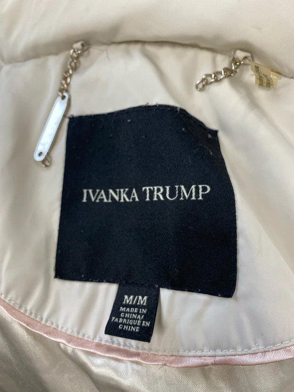 Gorgeous ivanka trump cream puffer faux fur hood coat UK M KM005