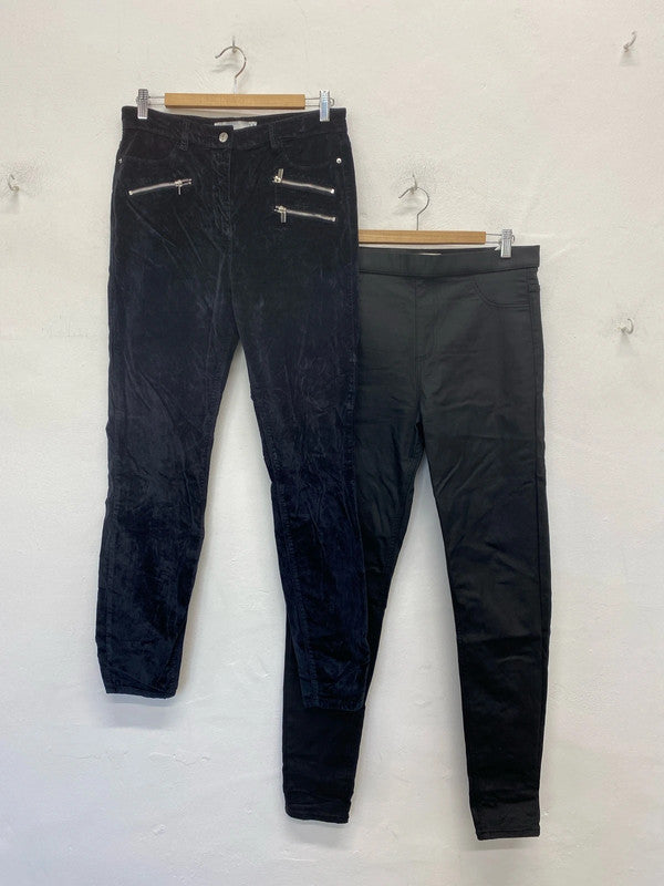 M&S Fabulous Black & Navy Bottoms Duo UK 14 #21 KM005