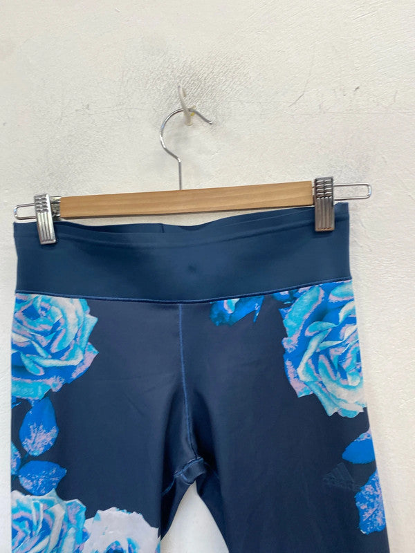 Lovely adidas blue rose leggings activewear UK S GK001