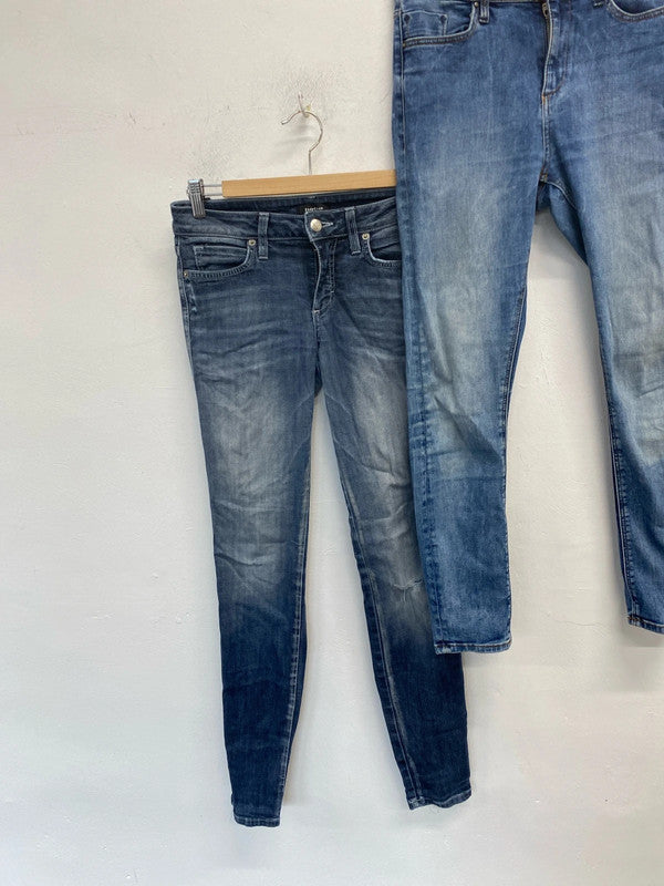 Lovely duo of blue jeans bebe Topshop uk w28 LD003