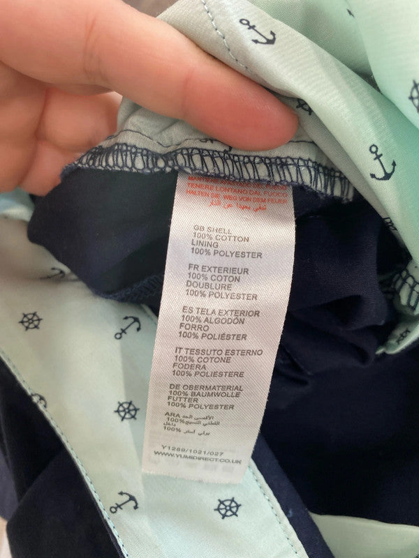 Yumi Chic Navy Straight Leg Trousers UK 8 AG006