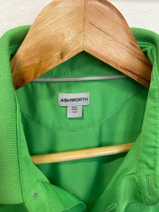 Classic Ashworth golf polo shirt lime green L LD003