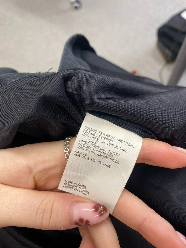 Stunning vintage mexx black linen maxi dress UK 10 MM005