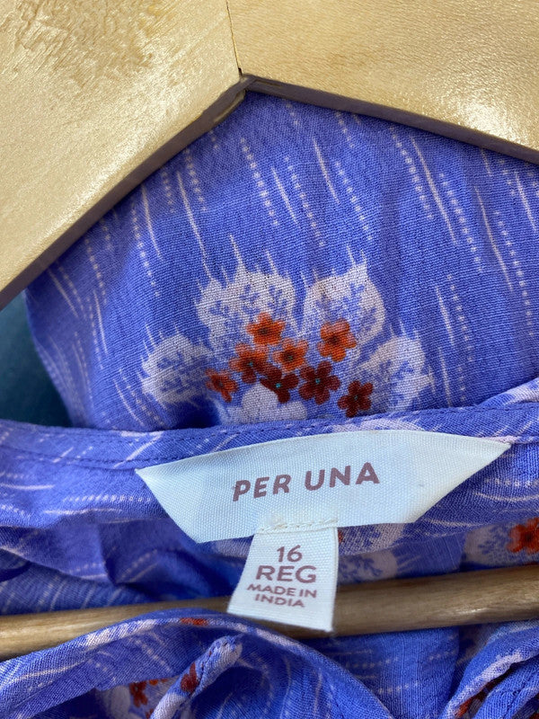 Fabulous M&S violet Midaxi dress puff sleeve Uk 16 classic GW001