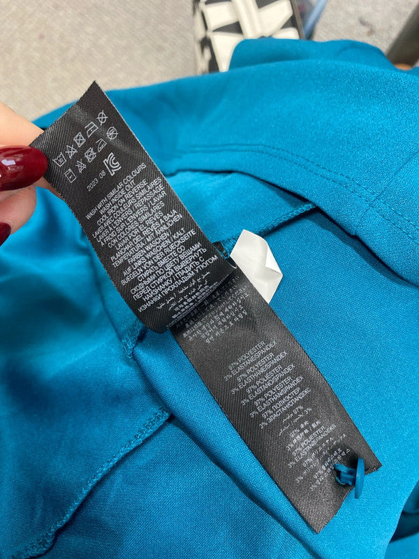 Lovely lipsy London new teal tie waist midi dress UK 10 AO001