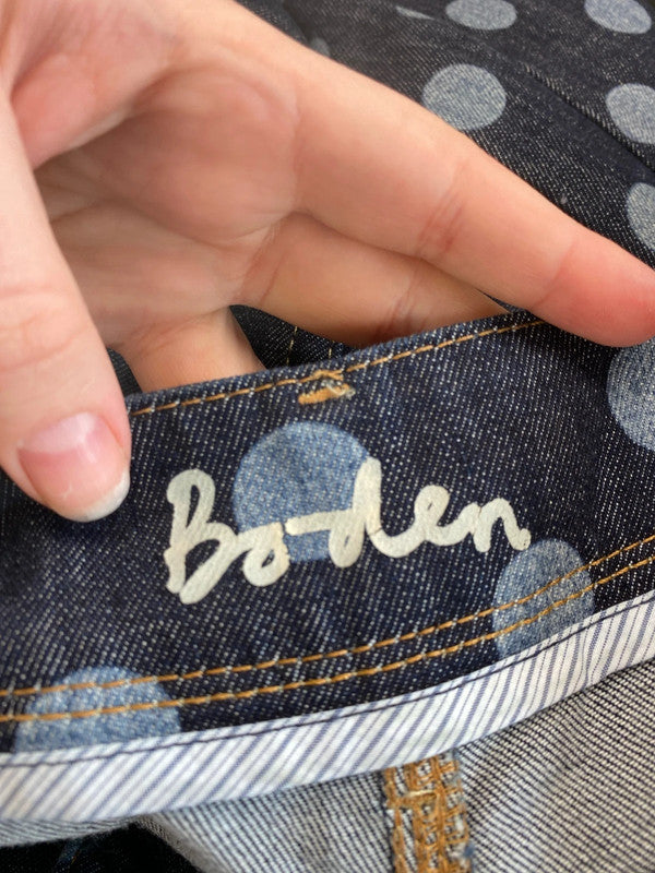 Boden Preppy Denim Polkadot Mini Skirt UK 8 MM005